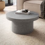 M&s - table basse ronde 60x30 cm effet béton gris - eklea M&s - table basse ronde 60x30 cm effet béton gris - eklea