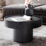 M&s - table basse ronde 60x60x30 cm en fer noir