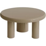Table basse ronde 70 cm en mdf effet laqu� taupe
