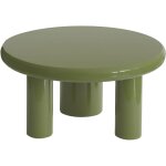 Table basse ronde 70 cm en mdf effet laqu� vert olive