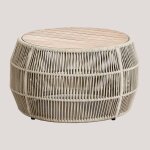 Sklum - table basse ronde (80cm) krot beige crme
