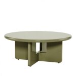 Table basse ronde en bois laqué ø80cm - vert - paloma Table basse ronde en bois laqué ø80cm - vert - paloma