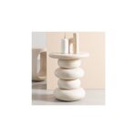 Hellin - table basse ronde 40x40x45 cm en manguier blanchi Hellin - table basse ronde 40x40x45 cm en manguier blanchi