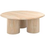 Table basse ronde en bois de manguier d90 cm - sacha