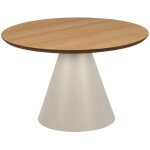 Hellin - table basse ronde en bois et mtal grge d65 - girolle