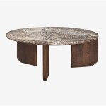 Table basse ronde lavinia en pierre naturelle et bois de manguier sklum Ø85 cm Table basse ronde lavinia en pierre naturelle et bois de manguier sklum Ø85 cm