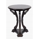 Table basse ronde rtro en bois - marron fonc