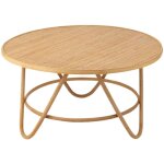 Hellin - table basse ronde en rotin naturel d80 - taro