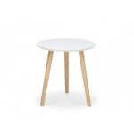 Toscohome - table basse ronde de salon 48cm blanche et bois naturel - imola Toscohome - table basse ronde de salon 48cm blanche et bois naturel - imola