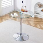 Table basse ronde en verre de 90 cm, table d'appoint pour salon / chambre, pi�tement en m�tal - style ...