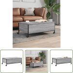 The living store - table basse avec roulettes sonoma gris bois d'ingnierie - table basse - meuble salon ...