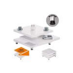 Table basse de salon 3 niveaux pivotant blanc 60 cm