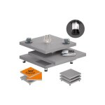 Table basse de salon 3 niveaux pivotant gris 60 cm