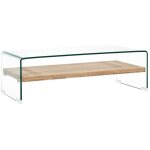 Maisonchic - table basse , table de salon, bout de canapé, table d'appoint clair 98x45x31 cm verre trempé ... Maisonchic - table basse , table de salon, bout de canapé, table d'appoint clair 98x45x31 cm verre trempé ...