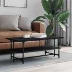 Maisonchic - table basse, table de salon, bout de canap� noir 100x50x40 cm bois d'ing�nierie wfe220147 ...