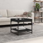 Maisonchic - table basse, table de salon, bout de canap� noir 49, 5x49, 5x45 cm bois d'ing�nierie wfe711669 ...