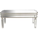 Pegane - table basse, table de salon rectangulaire en mdf coloris argenté avec miroir - longueur 108 ... Pegane - table basse, table de salon rectangulaire en mdf coloris argenté avec miroir - longueur 108 ...