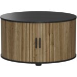 Table basse selva, ch�ne / noir, 80x80cm avec porte coulissante, vicco
