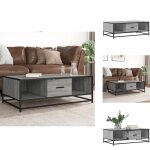 Table basse sonoma gris 100x57x35 cm bois d'ing�nierie et m�tal - table basse - tables basses - table ...