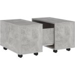 Table basse sur roulettes avec fonction extensible design moderne et contemporaine 60 x 60 x 38 cm bois ...