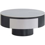 Table basse rectangulaire noir et blanc avec tiroir 80x40 cm ? tornado