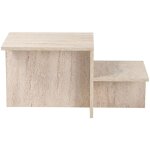 Calicosy - table basse en travertin, 40x80x40 cm, pour la maison