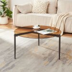 Table basse ul�kantaa acier verre fum� 80 x 40 cm marron [en. casa]