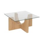 Atmosphera - table basse en verre 'etini' 85cm transparent & naturel Atmosphera - table basse en verre 'etini' 85cm transparent & naturel