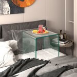 Table basse en verre trempé table console transparente et patins antidérapants able d'appoint intégrée ... Table basse en verre trempé table console transparente et patins antidérapants able d'appoint intégrée ...