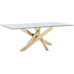 Vente - unique - table basse en verre trempé et métal doré - transparent - cosima Vente - unique - table basse en verre trempé et métal doré - transparent - cosima