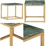 Table basse vert 40x40x35 cm pierre v�ritable et texture marbre - table basse - meuble salon - table ...