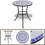 Vidaxl - table de bistro bleu et blanc 60 cm mosaïque - table de jardin - table bistrot - table mosaïque ... Vidaxl - table de bistro bleu et blanc 60 cm mosaïque - table de jardin - table bistrot - table mosaïque ...