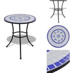Vidaxl - table de bistro bleu et blanc 60 cm mosaïque - table de jardin - table bistrot - table mosaïque ... Vidaxl - table de bistro bleu et blanc 60 cm mosaïque - table de jardin - table bistrot - table mosaïque ...