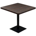 Table de bistro?table de cuisine?table haute mdf et acier carr� 80 x 80 x 75 cm fr�ne fonc� cfw677760 ...