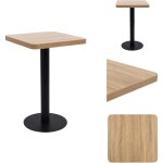 Table de bistro marron clair 50x50 cm mdf - table bistrot - table ronde - table pour deux - mobilier ...