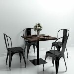 Vidaxl - table de bistro mdf et acier carré 80 x 80 x 75 cm frêne foncé Vidaxl - table de bistro mdf et acier carré 80 x 80 x 75 cm frêne foncé