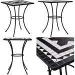Table de bistro mosaïque noir et blanc 60 cm céramique - table de jardin - table d'appoint - mobilier ... Table de bistro mosaïque noir et blanc 60 cm céramique - table de jardin - table d'appoint - mobilier ...
