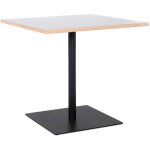 M&s - table bistrot carre 80x80x75, 5 cm en bois blanc et mtal noir