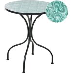 Table de bistrot d'ext�rieur en m�tal style vintage plateau en fer noir anapo