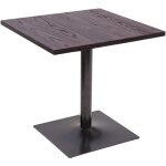 Hhg - jamais utilis�] table de bistrot 062, table de bar, industrielle gastro m�tal orme massif mvg 70x70cm, ...