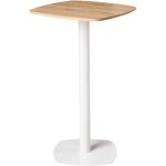 Table de bistrot de jardin rustique moderne base mtallique 60 x 60 cm marron clair et blanc morella