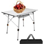 Tables de camping table de pique - nique enroulable avec pieds rglables en hauteur, table pliante table ...