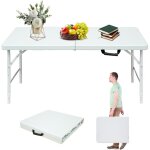 Table de camping pliable et portable de 24, 97 cm - petite table pliante en plastique r�glable en hauteur ...