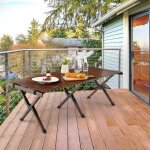 Maisonchic - table de camping pliante en bambou  latte enroulable avec sac de transport charge max 50kg ...