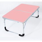 Table de camping pliante avec structure en m�tal, plateau en bois et serrure de s�curit�, rose, 62 x ...