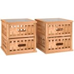 Tables de chevet 2 pcs 34x34x34 bois massif de noyer