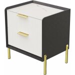 Unho - table de chevet avec 2 tiroirs table de nuit style scandinave pour salon chambre noir et gris ... Unho - table de chevet avec 2 tiroirs table de nuit style scandinave pour salon chambre noir et gris ...