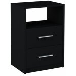 Table de chevet 2so black 40cm tiroirs commode tagre