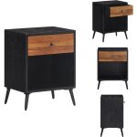 Table de chevet 40x30x50 cm bois massif de teck - table de chevet - meuble de chambre - table nuit - ...