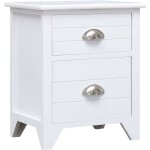 The living store - table de chevet blanc 38x28x45 cm bois de paulownia - table de chevet - meuble de ... The living store - table de chevet blanc 38x28x45 cm bois de paulownia - table de chevet - meuble de ...